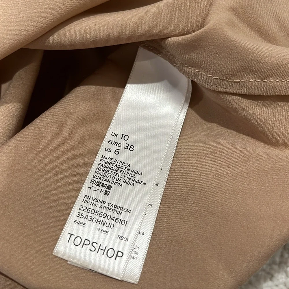 TOPSHOP Embellished Illusion Beige Tan Gown - Picture 11 of 14